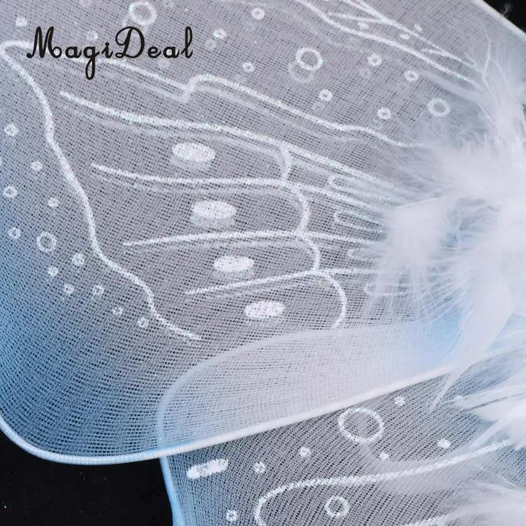 MagiDeal Feather Ribbon Butterfly Angel Fairy Wings Kid Girls Birthday Party Fancy Dress Kindergarten Perfect Decor Light Blue