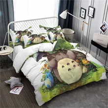 Lovely Totoro Bedding Set Kids Colorful Cartoon Duvet Cover Set Umbrella Print Quilt Cover King Queen Bedclothes Pillowcase 3Pcs Lovely Totoro Bedding Set Kids Colorful Cartoon Duvet Cover Set Umbrella Print Quilt Cover King Queen Bedclothes Pillowcase 3Pcs