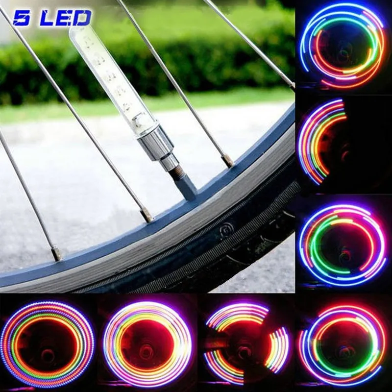 

5 LED MTB Road Mountain Bicycle Cycling Bike Wheel Light 32 Different Random Pattern Colorful Lamp For Night Riding Safe