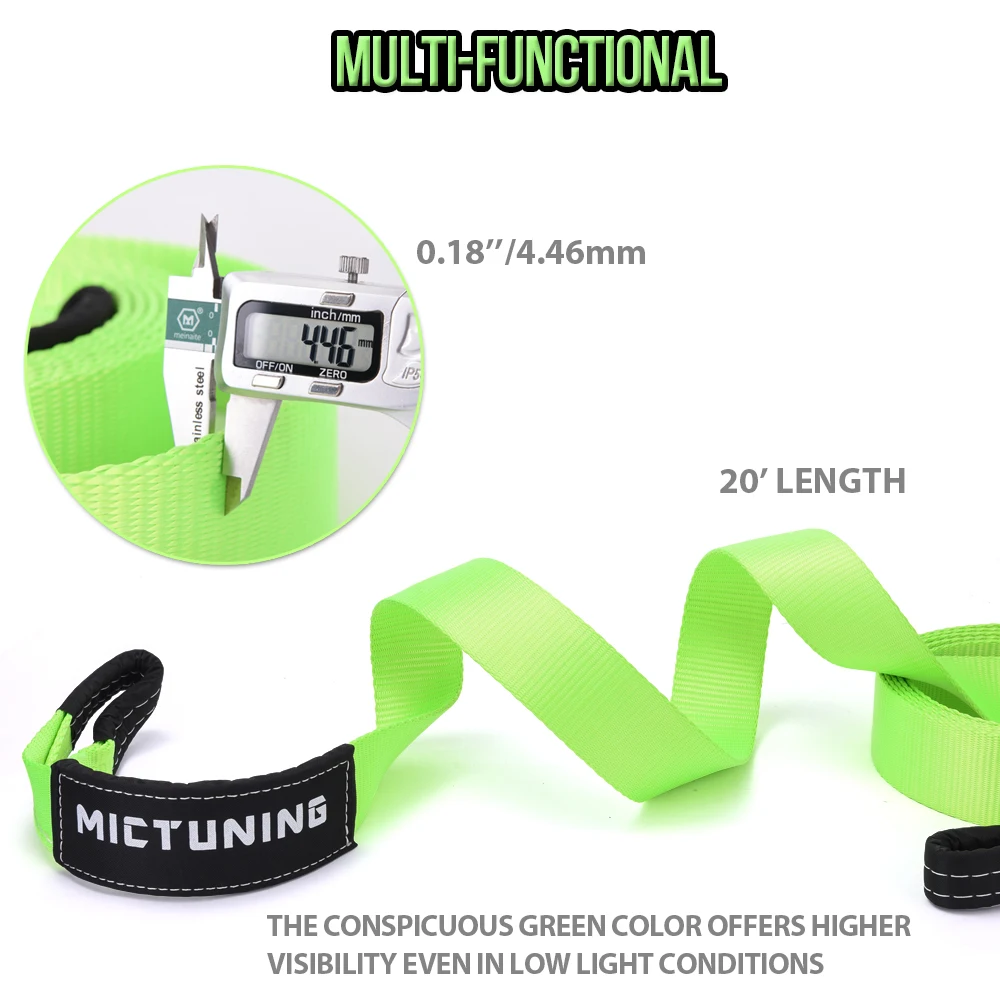 MICTUNING الانتعاش سحب حزام 3 \