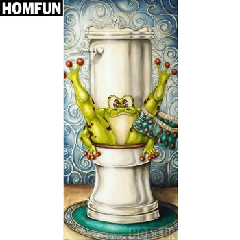 

HOMFUN Full Square/Round Drill 5D DIY Diamond Painting "Frog toilet" 3D Embroidery Cross Stitch 5D Home Decor Gift A00608