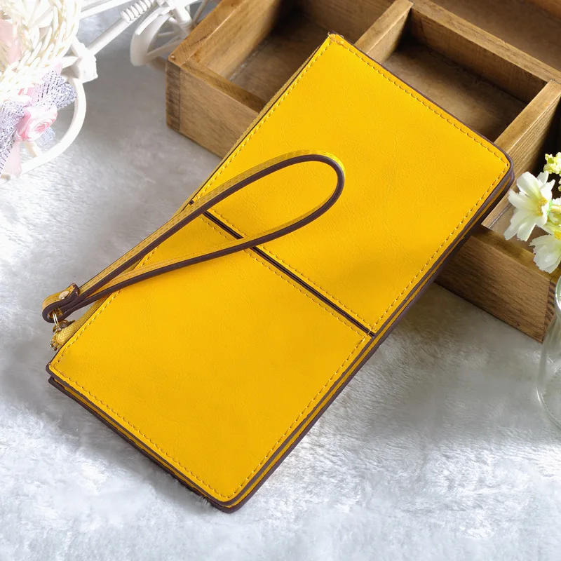 

Luxury Design Patchwork Clutch Bag Long Wallet Three Layer Multi Card ID Holders Fruit Color Fashion Youth Woman Zipper Wallet