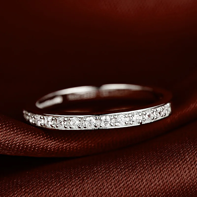 DOYUBO Authentic 100% Solid Silver Couples Ring For Women & Men Classical White Cubic Zircon Sterling Silver Rings Jewelry VB041