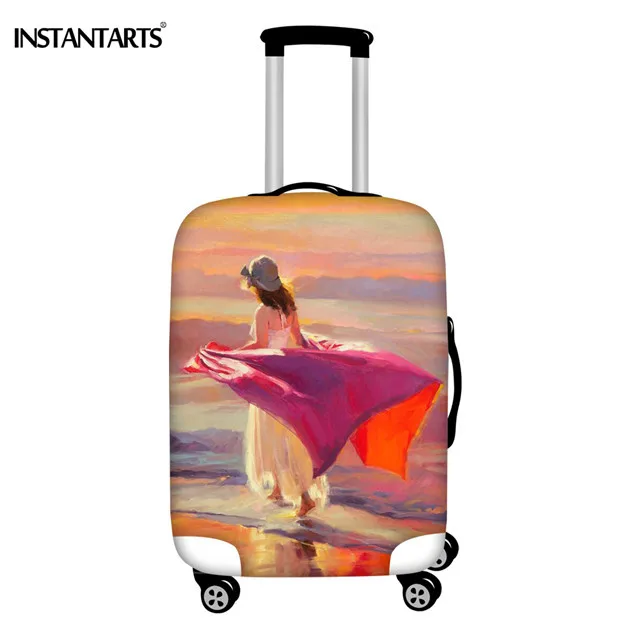INSTANTARTS ловли Бриз Живопись Дизайн тележка чемодан крышка спандекс водонепроницаемый чемодан чехол Защитные чехлы для женщин - Цвет: HMC1135