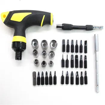 

36pc In 1 Ratchet Screwdriver Set Multi-function Maintenance Hand Tools Hex Wrench Screw Driver Magnetic Slotted Screwdriver Set