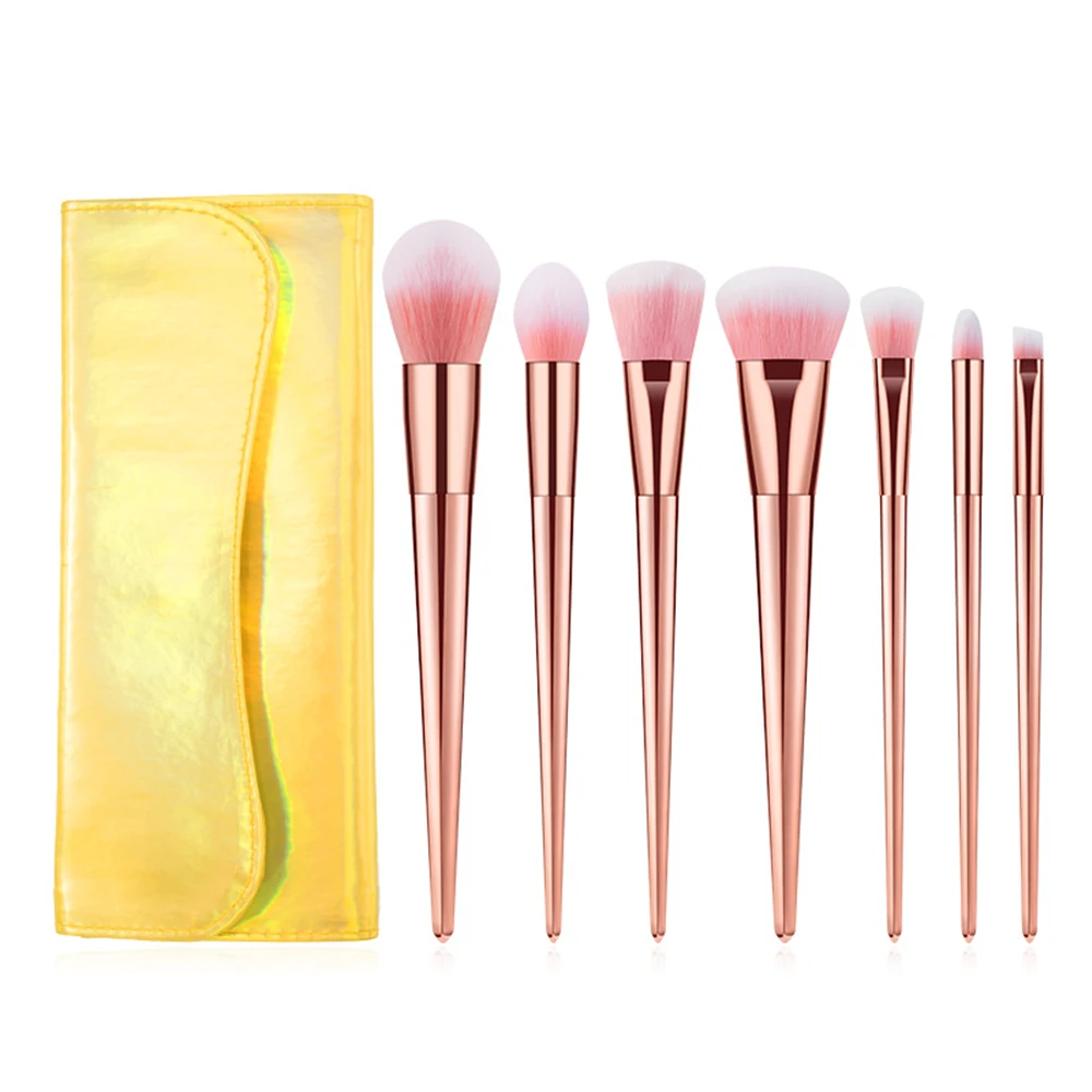

7PcsColourful New Cosmetic Makeup Brushes Tool Set Power Foundation Eye Shadow Beauty Essential Make Up Brush Kits With Case Bag