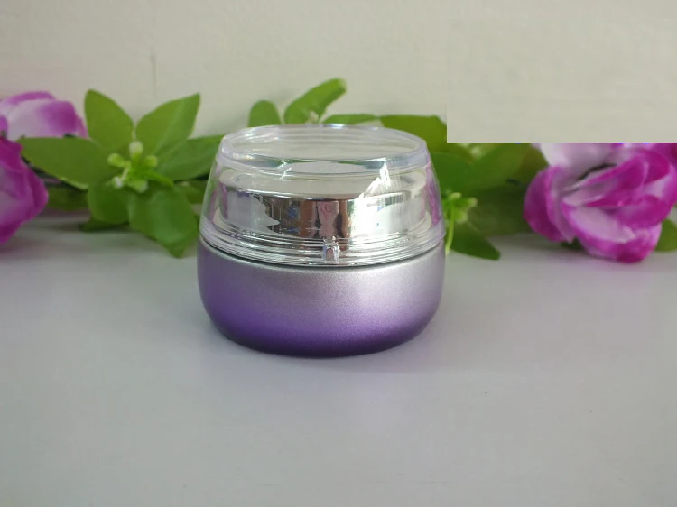 100pcs 50g purple cosmetics empty jars,50g purple glass cream jar with silver cap ,glass
