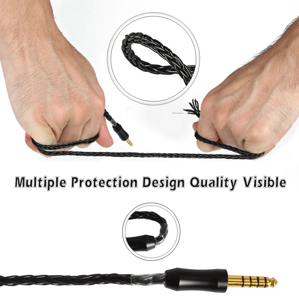 2.5/3.5/4.4mm Silver Plated Earphone Upgrade Wire Headphone MMCX Cable SE425 SE535 IE80 IE8I IM 2Pin 0.78mm A2DC Cable