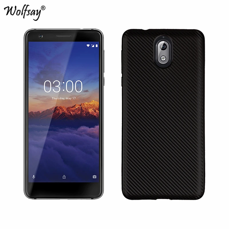 sFor Phone Case Nokia 3 2018 Case Cover For Nokia 3.1 Carbon Fiber Soft