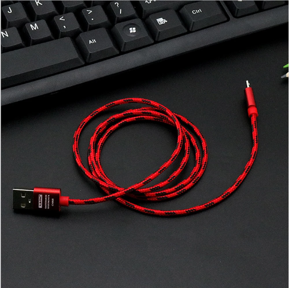 

10pcs Micro USB Cable Fast Charging Tiger Nylon Braided Weave Charger Cable 1M Date Cable for Xiaomi / Android /iph 6