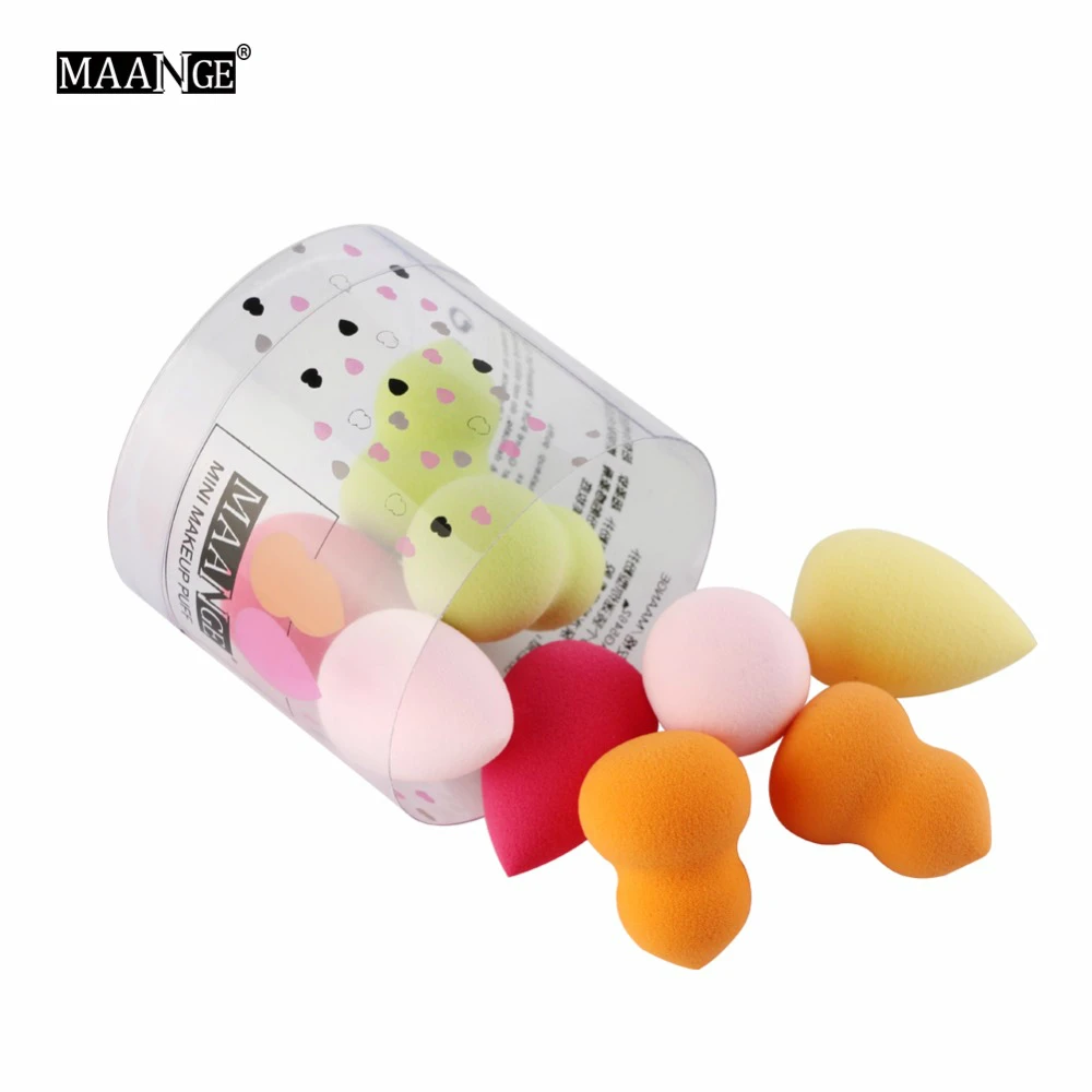 10Pcs/Box Mini Cute Powder Foundation Makeup Cosmetic Concealer Highlight Sponge Puff Bigger in Water Face Beauty Tools