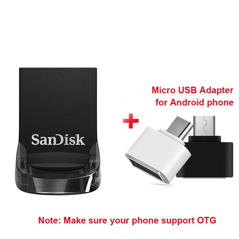 SanDisk Флешка USB 3,1 флэш-накопитель CZ430 64GB usb милый мини USB флеш-накопитель 3,1 диск на ключ usb 64 go для ноутбука - Цвет: CZ430-64g-OTG