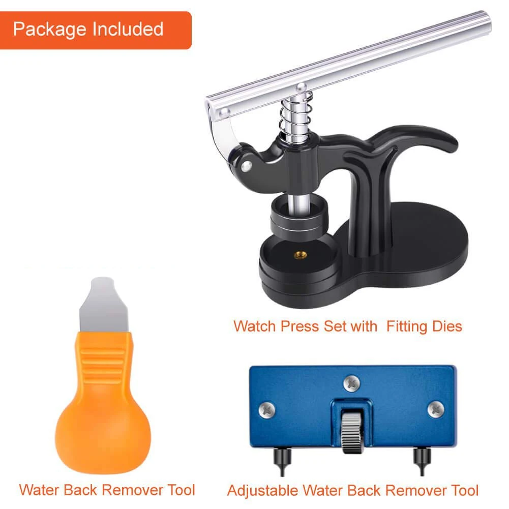 

16Pcs Watch Press Tool With Watch Battery Replacement Tool Kit And Fitting Dies For Watch Back Remover Closer Repair And Batte