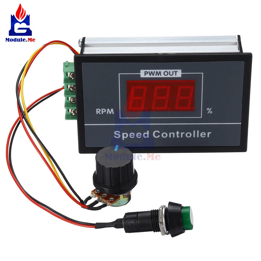 

DC 6-60V 30A Digital LED Display 0-100% DC 12V 24V 48V Motor Speed Controller PWM with B100K Rotary Poteniometer Switch