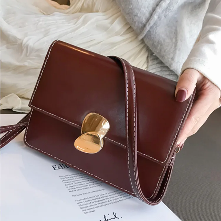 

Shangxin Spring 2019 New Simple Retro Small Square Bag Chao Chic Wide Shoulder Belt Single Shoulder Oblique Crossing Women's Bag