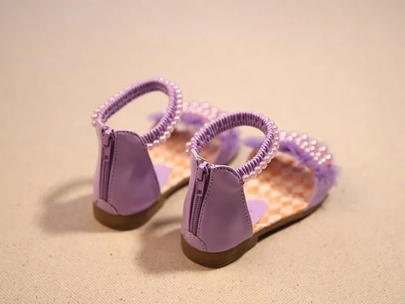 Фиолетовая, розовая, белая детская обувь, обувь принцессы для девочек, модные сандалии для девочек, детские дизайнерская простая обувь