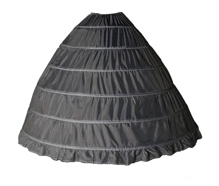 Модная женская бальная юбка под платье с 6 кольцами для бальных платьев белого и черного цвета, полная длина 1950s кринолиновая Нижняя юбка