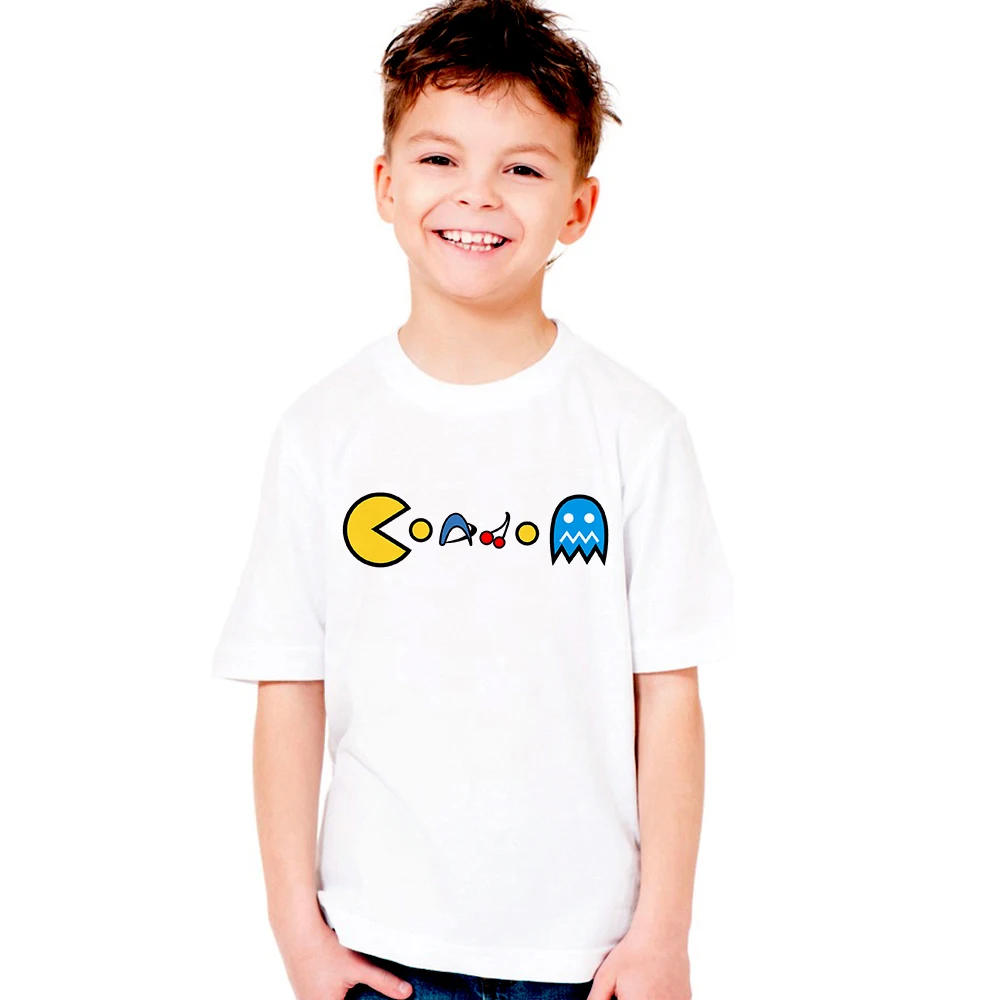 ZSIIBO/детская футболка для мальчиков и девочек с забавным принтом «человек-Пак» летняя футболка с короткими рукавами Детская футболка с принтом