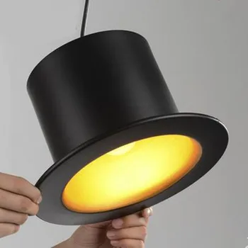 

restaurant bar clothing store decorative lighting pendant lamps creative black hat living room Gentleman hat pendant lights za