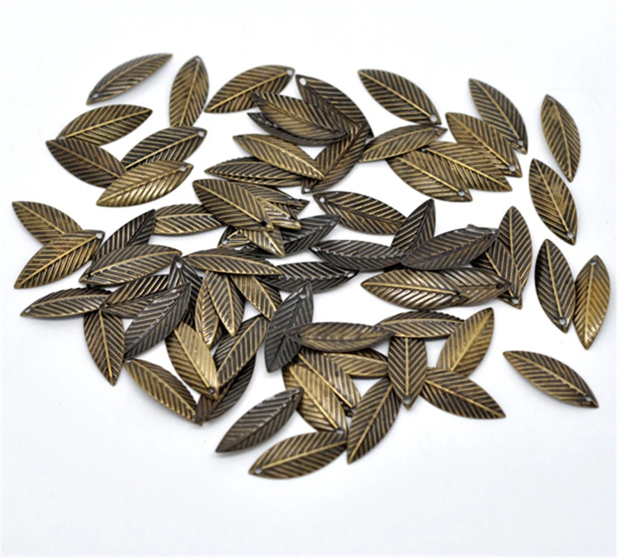 DoreenBeads 500 бронзовые тона Подвески в форме листьев 21x7 мм (B14576) yiwu|jewelry stud|jewelry flyjewelry