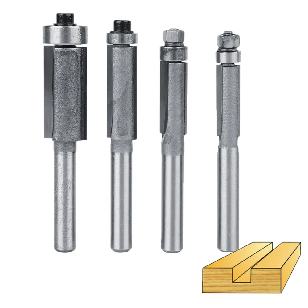

Hot Router Bits Cutters For Wood Flush Trim Bit 1/4'' Straight Shank Carbide Knife 6/8/10/12mm Milling Cutter Woodworking Tool