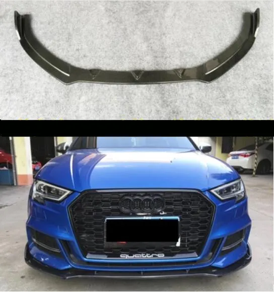 

JIOYNG Carbon Fiber Car Front Bumper Spoiler Lip, Car Front Bumper Diffuser For Audi A3 S3 RS3 Sline 2017 2018 2019