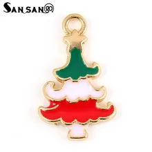 

10pcs Colorful Enamel Christmas Tree Charms Pendant Fashion For Bracelet DIY Jewelry Findings Craft Charm