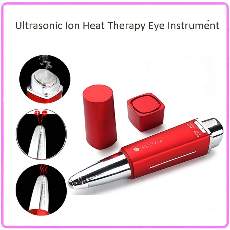 3 IN 1 Ultrasonic Galvanic Ion Heat Therapy Eye Skin Lifting Tightening Eye Pouch Wrinkle Dark Circle Remover Relaxer Massager