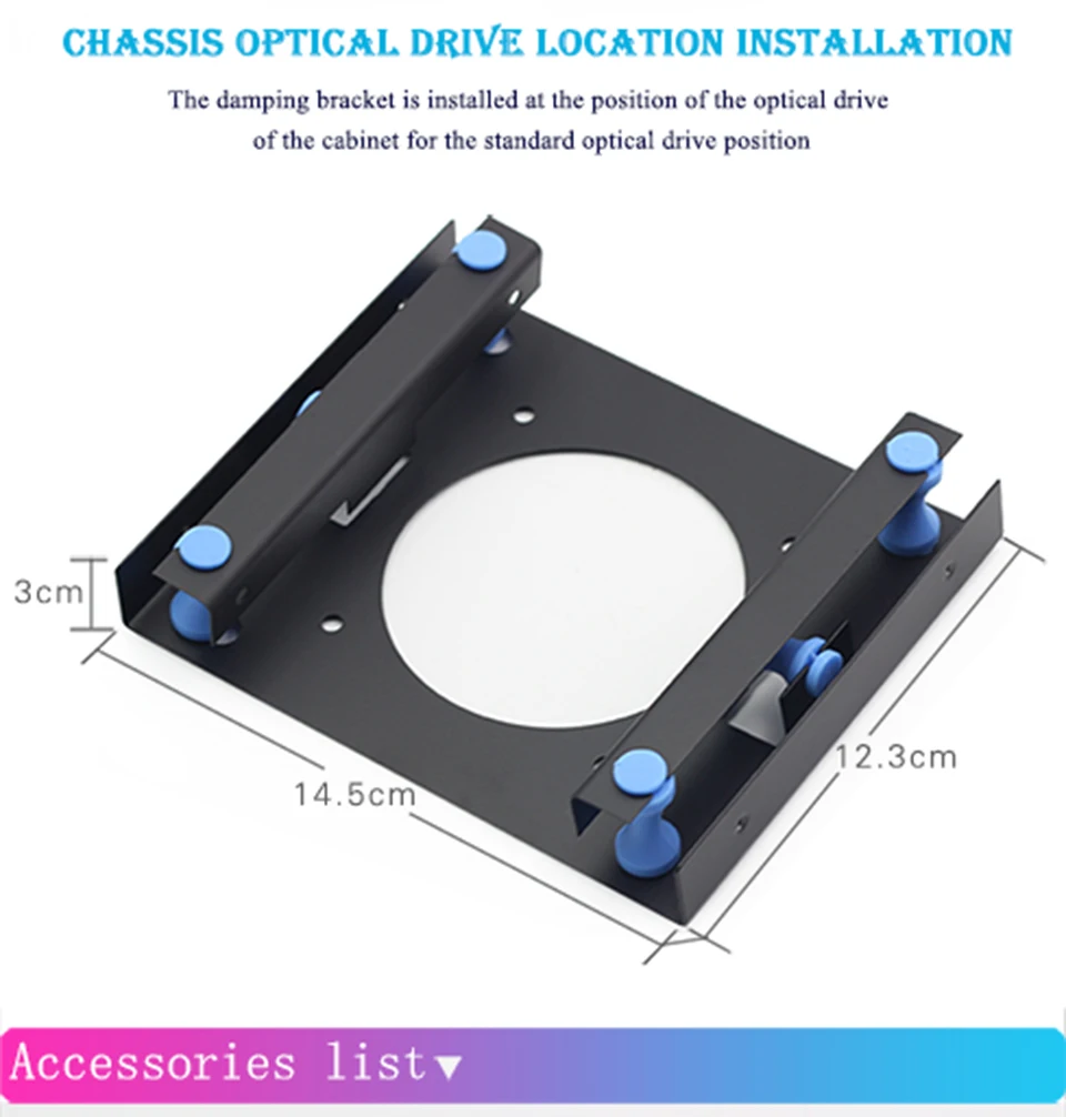 3,5 дюймов жесткий диск кронштейн для амортизатора с крепежными винтами для ПК чехол 3,5 HDD до 5,25 DVD rom монтажный адаптер