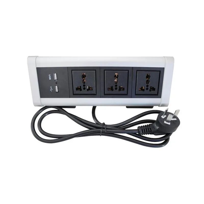 

Triangle Desktop Fixed Socket 3 Universal Power Outlets +2 USB Charger For Kitchen Office Countertop Customized Available