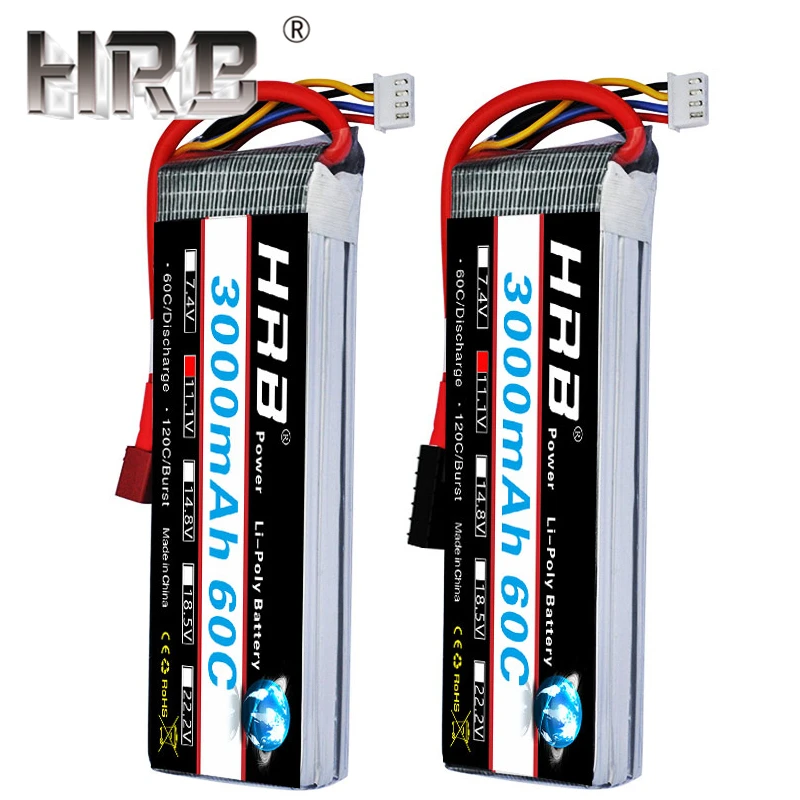 HRB 3000mAh Lipo батарея 11,1 V 3S 60C XT60 EC5 T Dean XT90 разъемы RC части для Traxxas автомобили, вертолет, самолет, Квадрокоптер