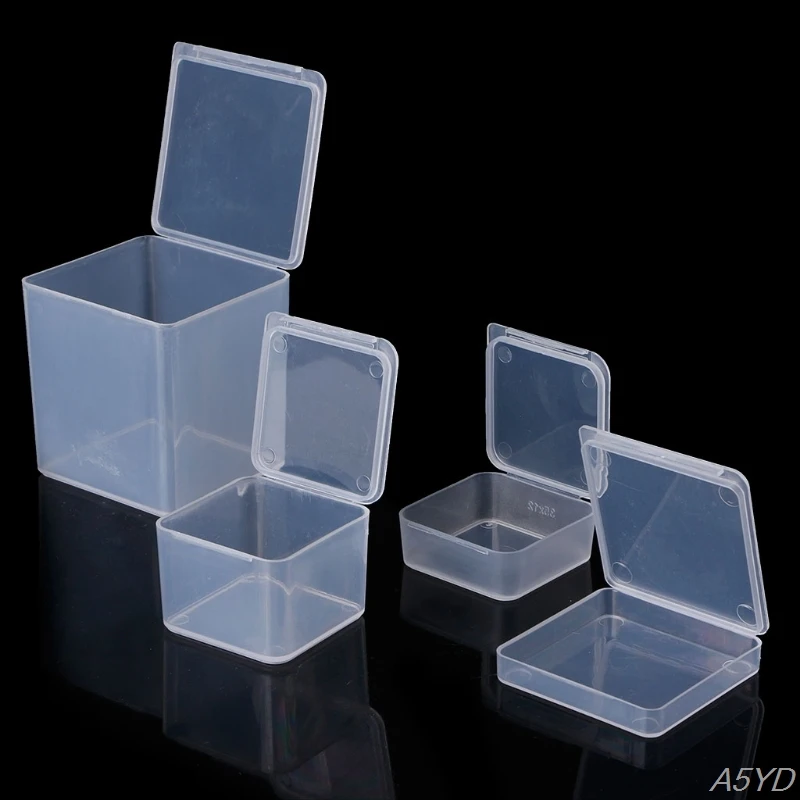 

YAS New Small Square Clear Plastic Jewelry Storage Boxes Beads Crafts Case Containers High Quality 2019 Best selling