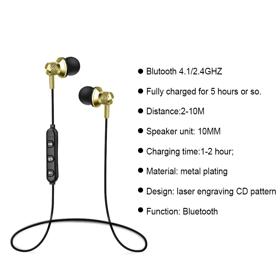 Anbes ネックバンド Bluetooth イヤホンワイヤレスヘッドフォン Xiaomi Iphone ステレオ Auriculares Fone のデ Ouvido とマイク Bluetooth Earphones Headphones Aliexpress