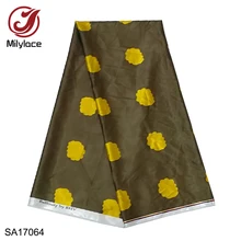 Модный цифровой принт, атлас, нигерийский натуральный атласный шелк, ткань для одежды SA17064-17067