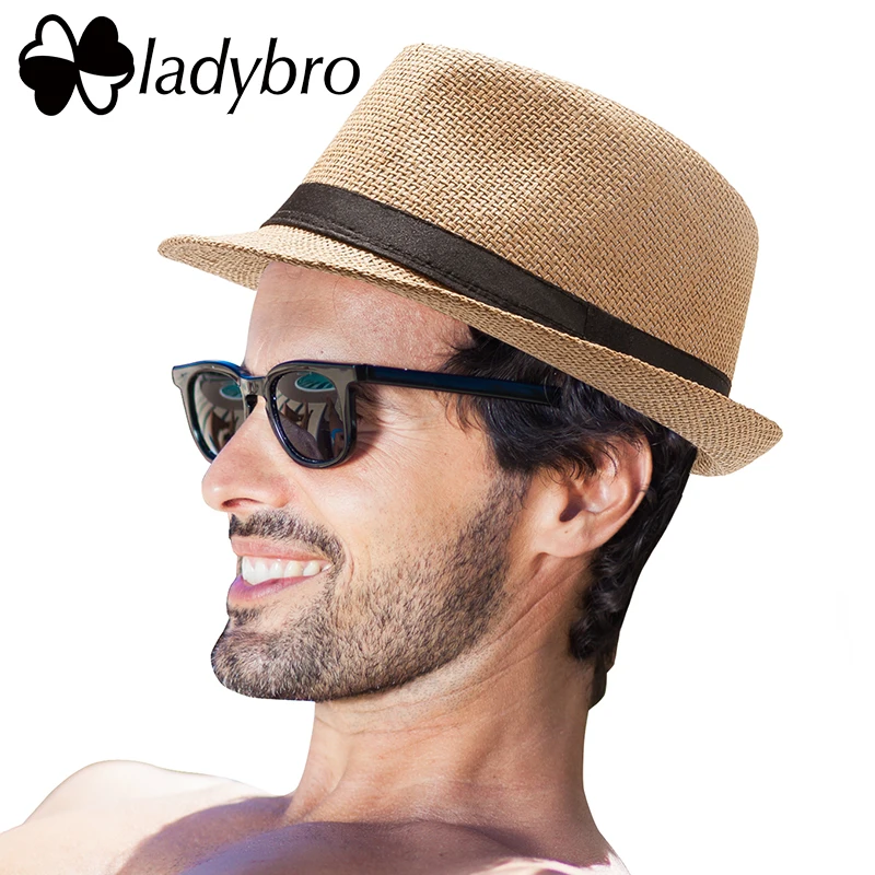 Ladybro, Женская Солнцезащитная шляпа для мужчин, Детская летняя пляжная шляпа, Детская кепка, женская панама, соломенная шляпа для мужчин, гангстер Трилби, солнцезащитный козырек, кепка для мальчиков