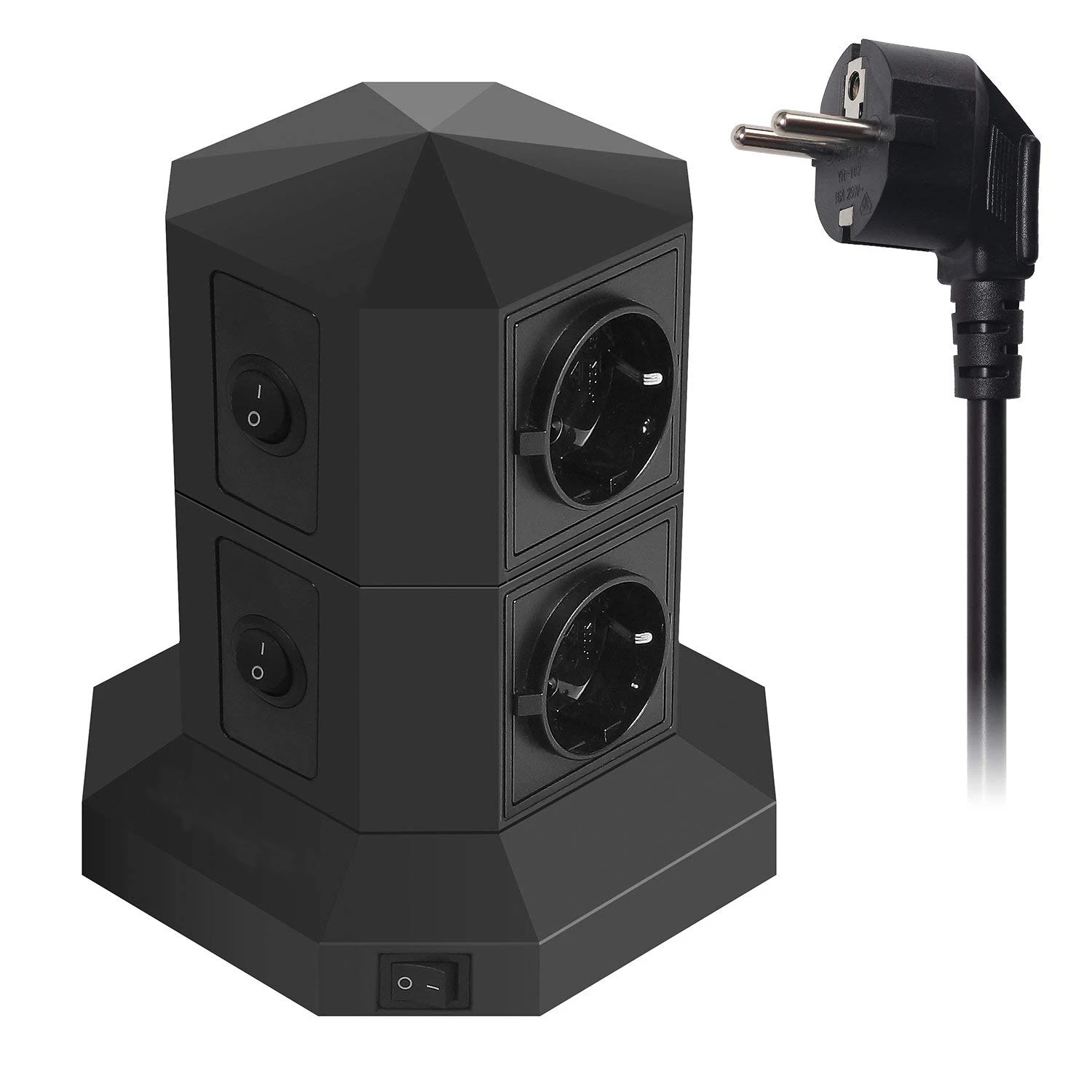 Цена Башня Мощность полосы Защита от перенапряжения, 4 способ ЕС Plug Электрический фильтр, 6 Порты usb, независимых Управление переключаемый, 2 м удл...