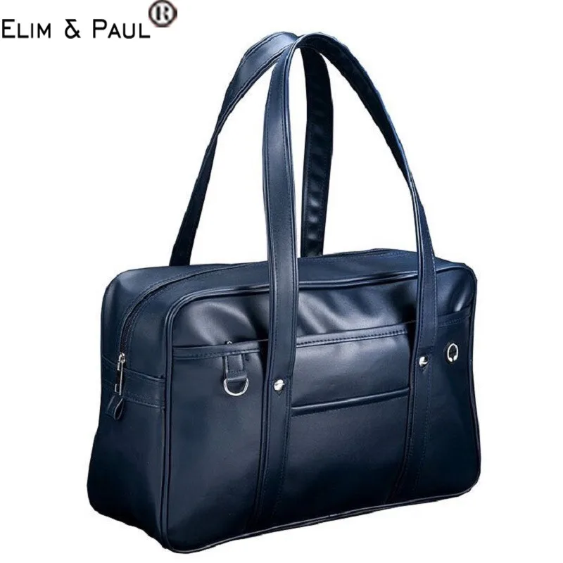 

Women Leather Handbags Tophandle Bags Ladies PU Sport Gym Tote For Men Large Travel Business Shoulder Bag Solid Retro Briefcase