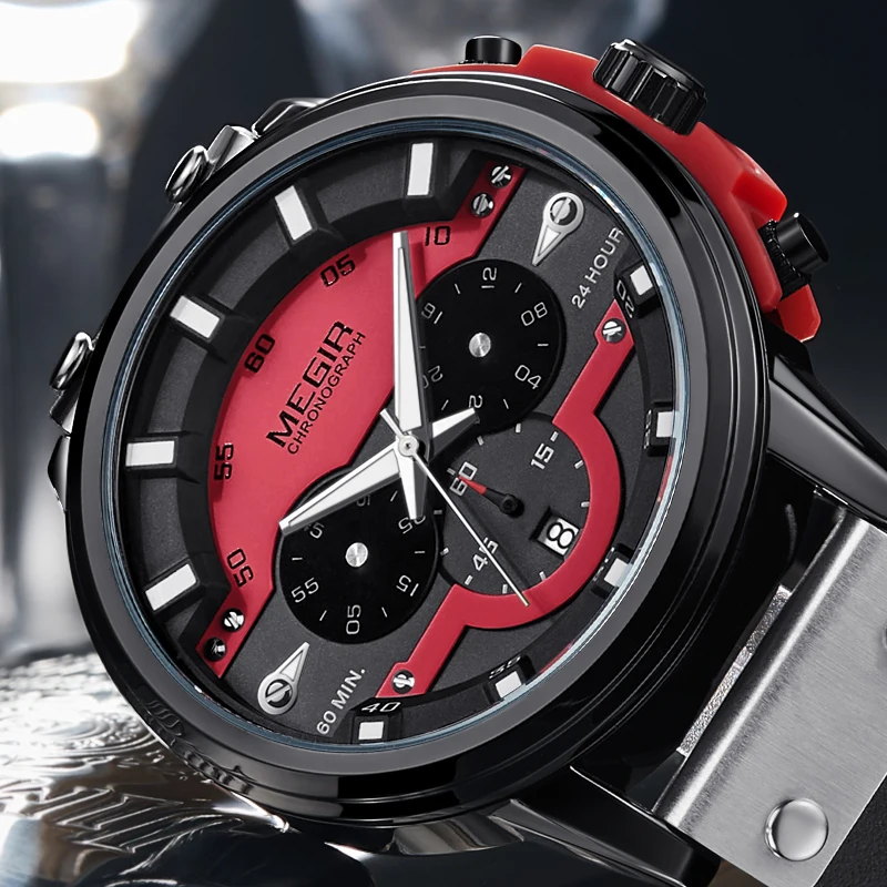 MEGIR часы мужские спортивные водонепроницаемые мужские часы лучший бренд Роскошные Кварцевые наручные часы Erkek Kol Saati Relogio Masculino