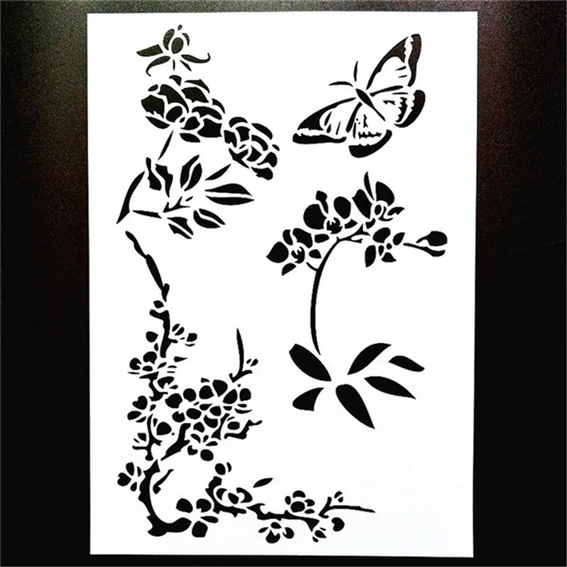 

A4 Size DIY Craft Flying Butterfly Design Layering Stencil Template For Wall Painting Scrapbooking Stamping Photo Album Decor