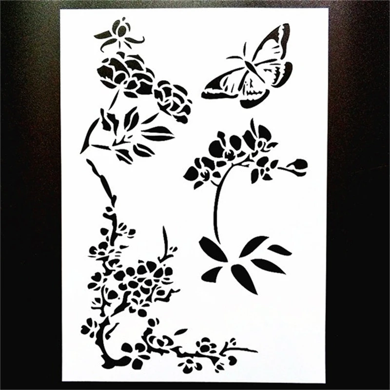 Download A4 Size Diy Craft Flying Butterfly Design Layering Stencil Template For Wall Painting Scrapbooking Stamping Photo Album Decor Aliexpress