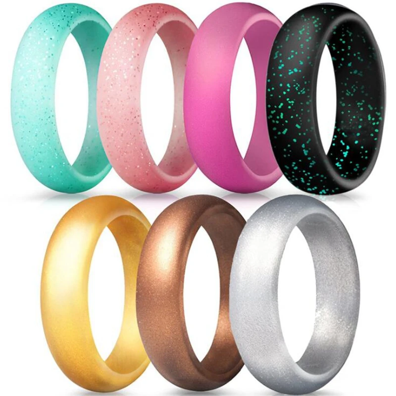

Luomansi Solid Color 5.7mm Thin Braided Silicone Couple Rings Fashion Engageme Rings Women Men Flexible Woven Rubber Finger Ring