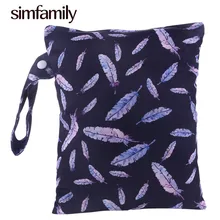 [Simfamily] 1 шт. многоразовая сумка для подгузников, водонепроницаемая, с принтом, маленькая сумка для подгузников, один карман, ручка из ткани, 7," x 10"