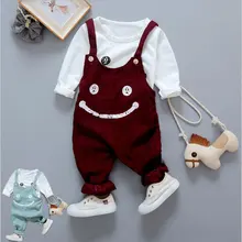 Комплекты одежды для новорожденных девочек; Детские футболки с длинными рукавами и штаны; костюм для маленьких девочек; модная одежда; комплекты одежды для дня рождения