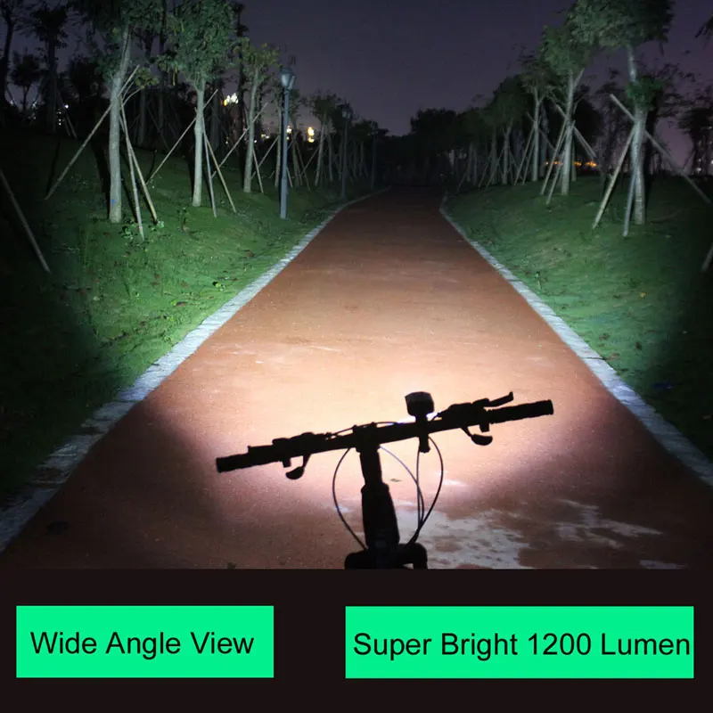 Sale 2019 new bike light USB Rechargeable bicycle lights front rear 1200 Lumen Wide Angle View headlight 18650 LED light set 5