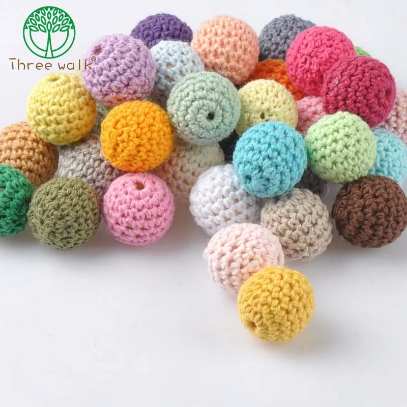 

50pcs 16mm Knitting Crochet Wooden Beads DIY baby teething jewelry Chrisrmas Gift