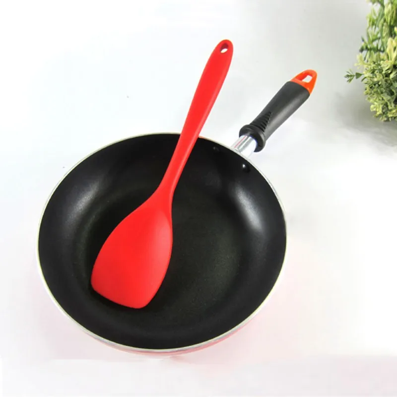  Universal Heat Resistant Integrate Handle Silicone Spoon Scraper Spatula Ice Cream Cake Kitchen Too