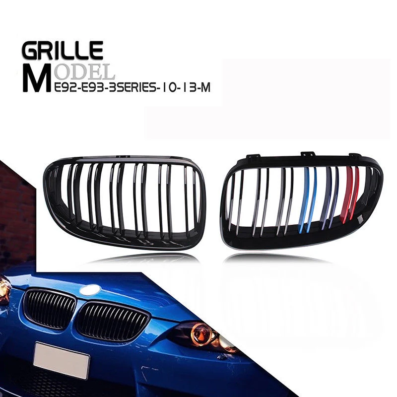 

1 Pair 100% brand new and high-quality Gloss Black Car Front Bumper Kidney Grilles for 2010-2014 BMW 3 Series E92 E93