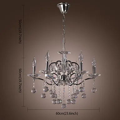 

110V-220V Chandeliers LED Crystal Chandelier Lamps 6 Lights in Metal, Lustres De Sala,Lustre De cristal Free Shipping