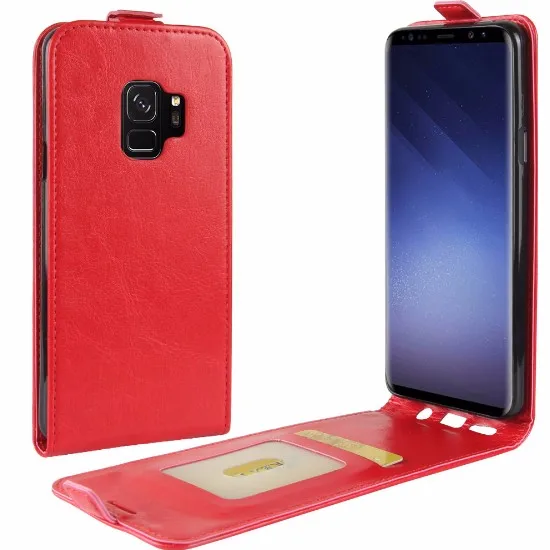 Кожаный бумажник чехол для samsung Galaxy S9 S8 плюс Note8 Xcover 4 A8 A6 плюс J2 J3 J4 J5 J6 J7 J8 откидная крышка чехол задняя крышка чехол s - Цвет: red