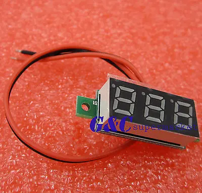 10PCS 0.28" DC Digital Voltmeter Panel Mount LED Voltage Volt Meter Red 2.5-30V